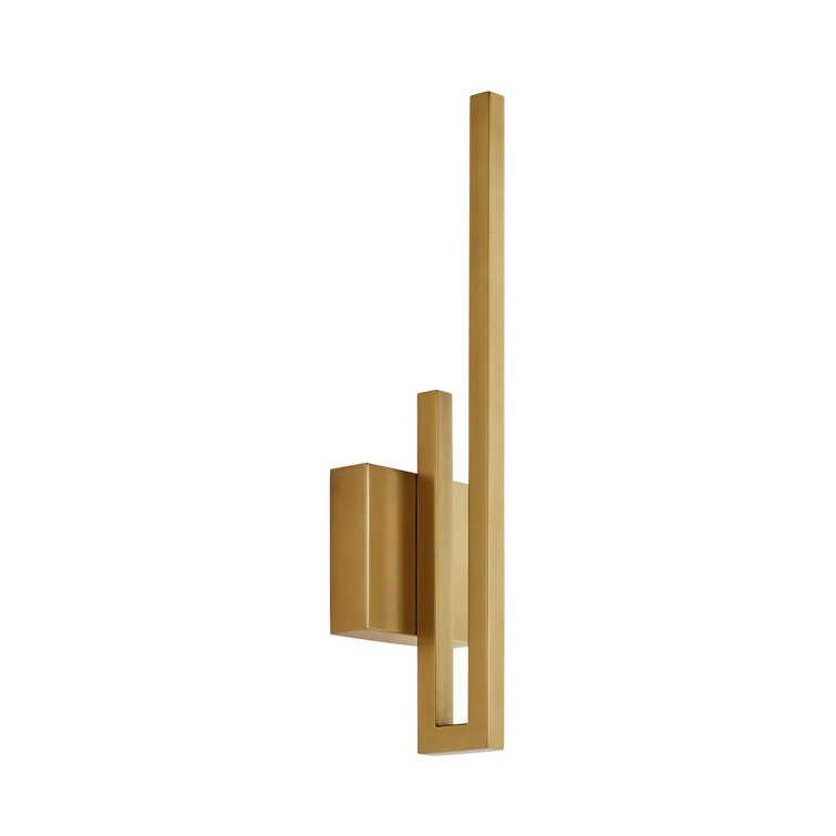 Simba 18" Modern LED Wall Sconce in Antique Brass and Black