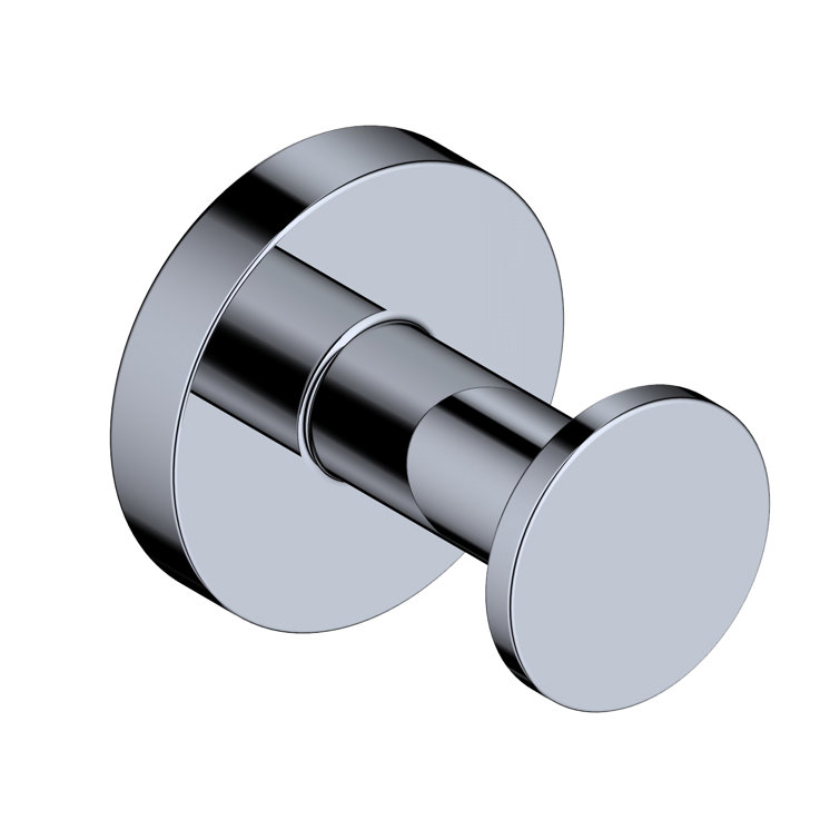 Polished Chrome Modern Wall Mounted Single Robe Hook