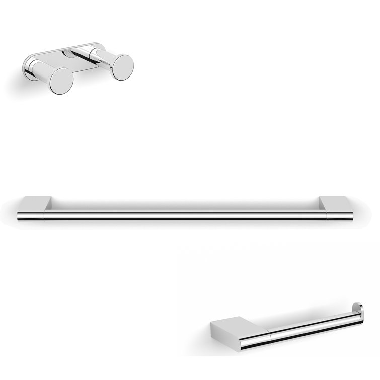 Polished Chrome 3-Piece Bathroom Hardware Set