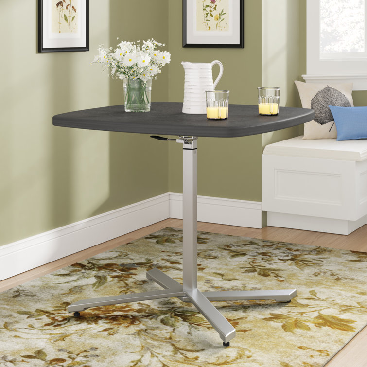 Charcoal Slate Contemporary Adjustable Bar Height Cafe Table