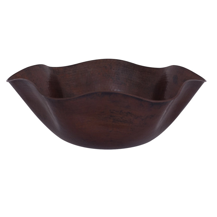 Antique Copper Hammered Vessel Sink for Above-counter Installation