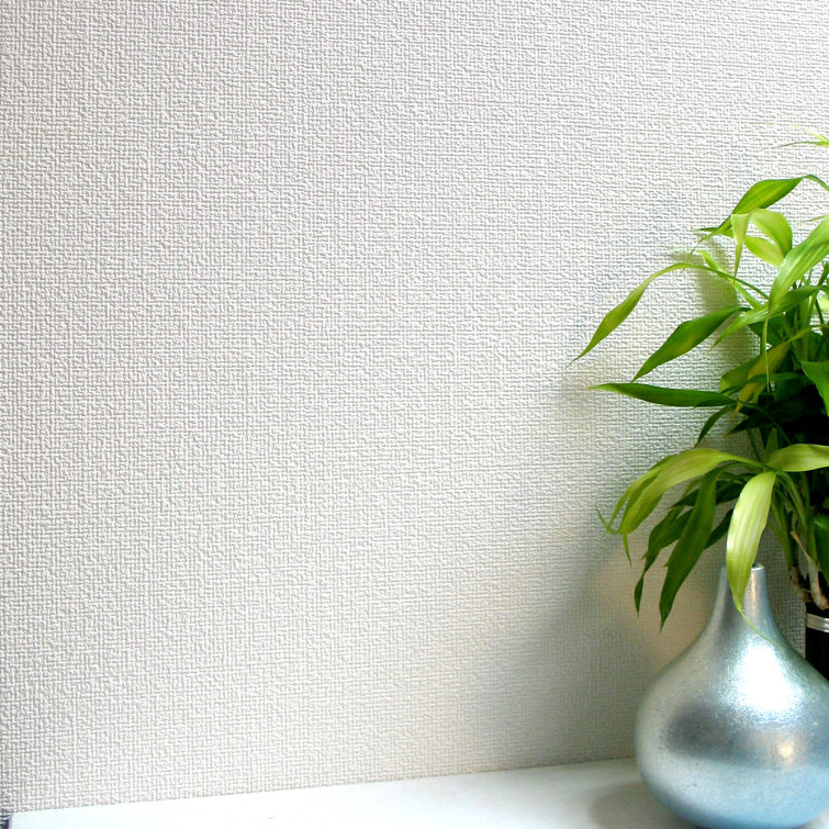 Milford White Paintable Textured Vinyl Wallpaper Roll