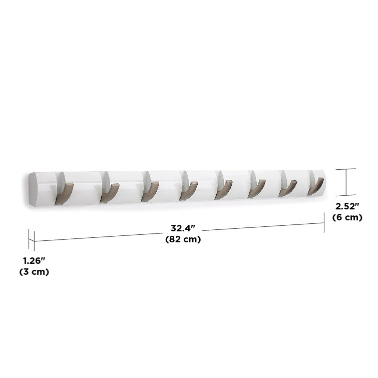 Umbra Flip 8 Sleek White Hardwood Wall Hook