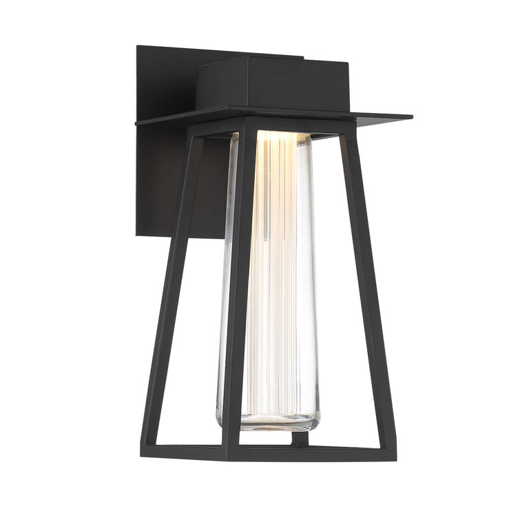Black Aluminum LED Outdoor Wall Sconce with Clear Glass