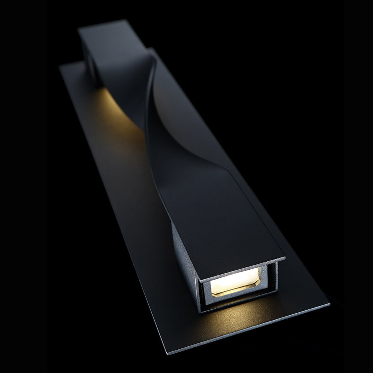 Twist Black Bronze LED Outdoor Wall Light with White Diffuser