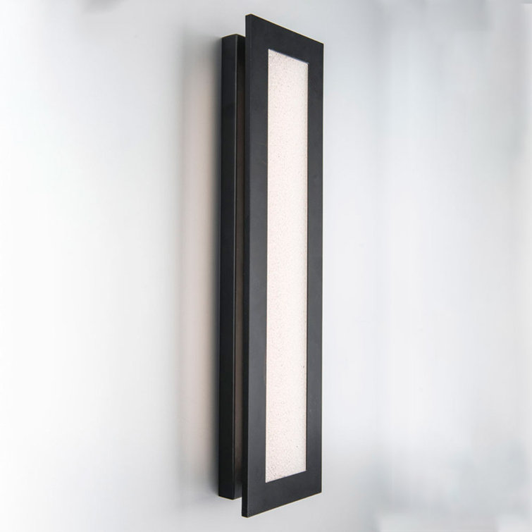 Frost 28" Black Aluminum LED Outdoor Wall Sconce with Clear Sparkling Glass
