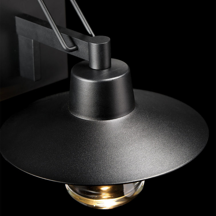 Black Mouth Blown Glass Dimmable LED Outdoor Wall Lantern