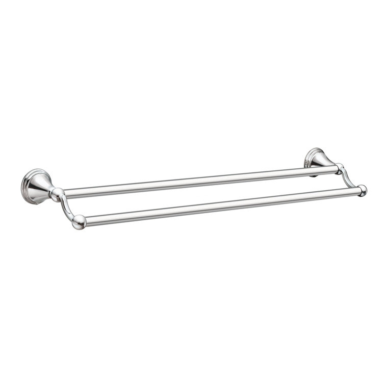 24-Inch Chrome Double Wall Mounted Towel Bar