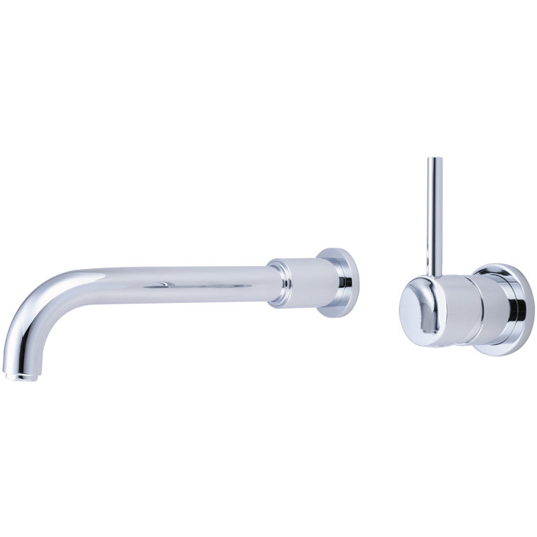 Chrome Wall Mounted Single-Handle Bathroom Faucet