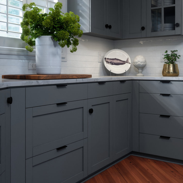 Matte Black Round Modern Cabinet Knob with Mounting Hardware