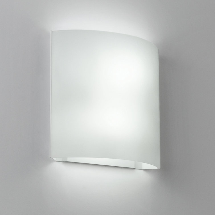 Minimalist White LED-T Dimmable Wall Sconce with Sanded Glass