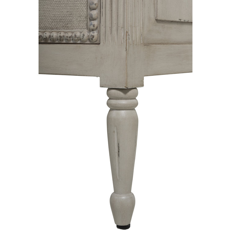 Caroline Coastal White and Brown 7-Drawer Dresser with Burlap Fronts