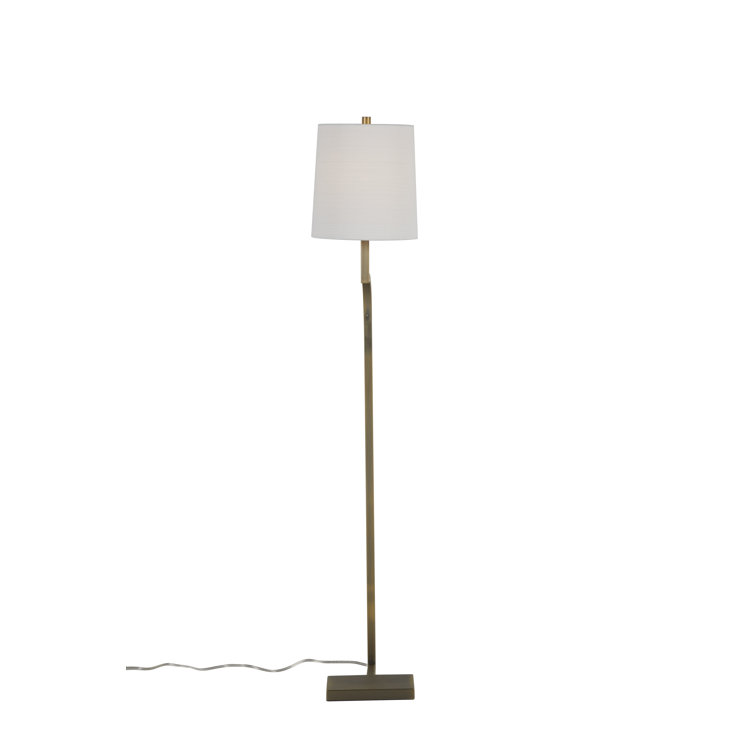 Gold and White Iron 52.75'' Floor Lamp