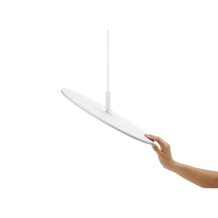 Circa Small White Geometric LED Pendant with USB Charging