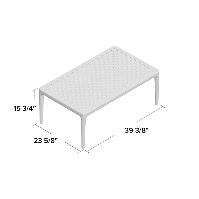 Farrah Yellow Rectangular Plastic Acrylic Outdoor Coffee Table