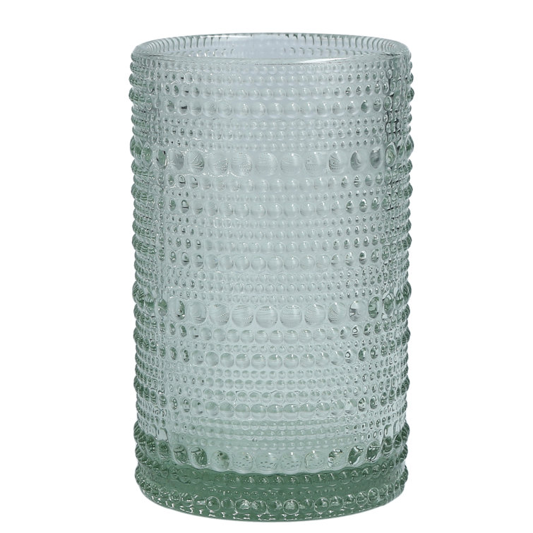 Jupiter Smoke Gray 13oz Beaded Detail Iced Beverage Glass Set of 6