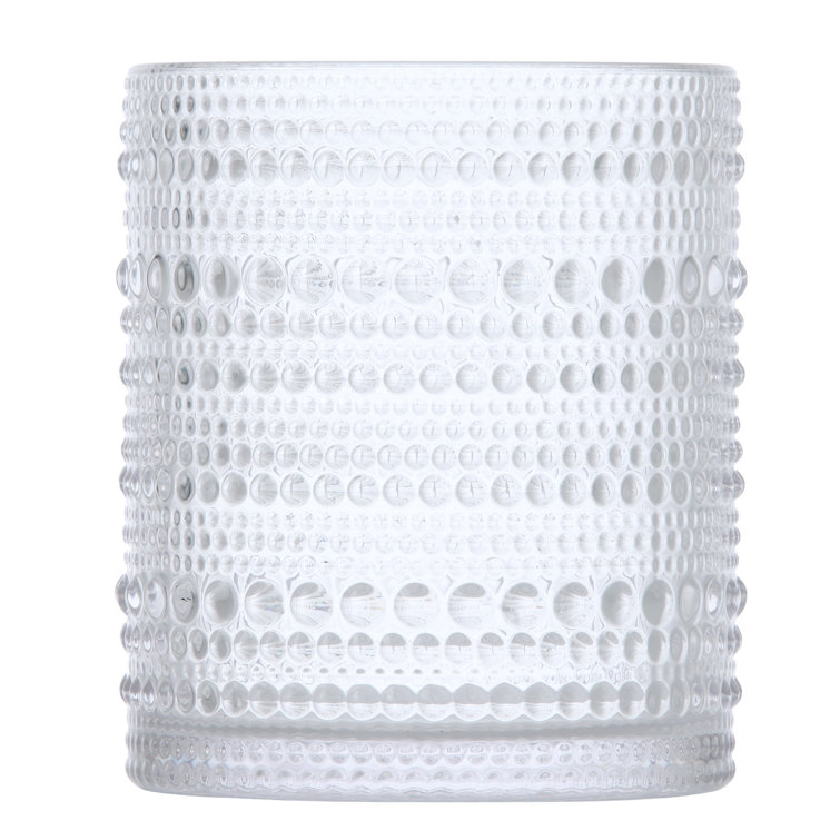 Jupiter Smoke Gray 13oz Beaded Detail Iced Beverage Glass Set of 6