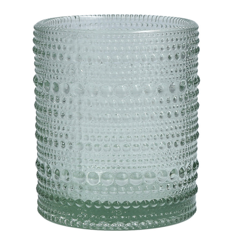 Jupiter Smoke Gray 13oz Beaded Detail Iced Beverage Glass Set of 6