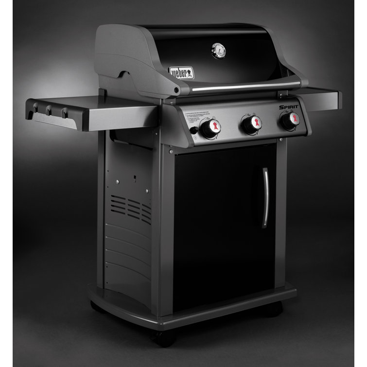 Black Stainless Steel 3-Burner Propane Gas Grill