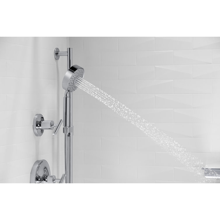 Polished Chrome Multifunction Handheld Shower Kit with Adjustable Height
