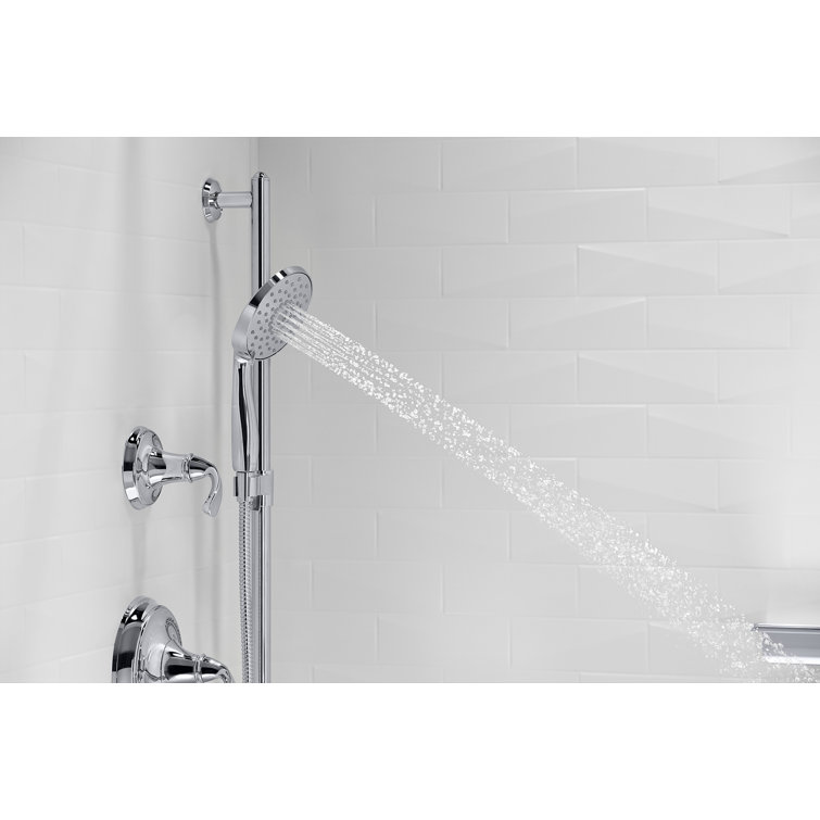 Polished Chrome Multifunction Handheld Shower Kit with Adjustable Height