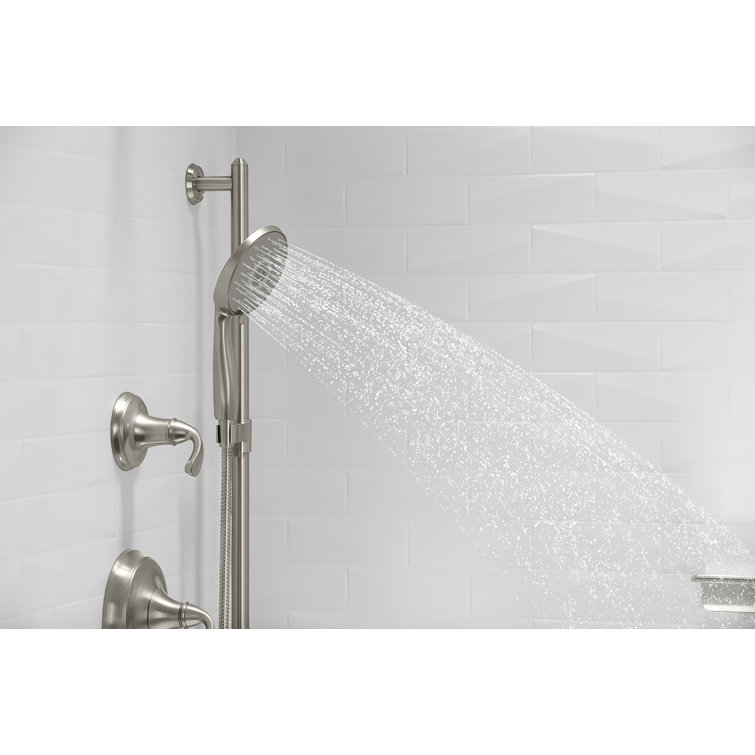 Vibrant Brushed Nickel Multifunction Handheld Shower Kit