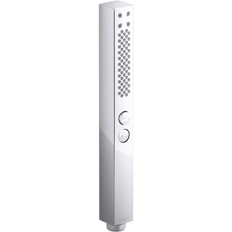 Polished Chrome Square Handheld Shower Head with Pulse Function