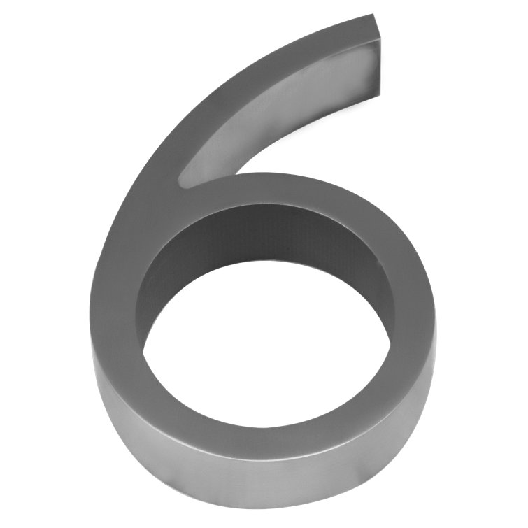 5" Satin Stainless Steel Floating House Number