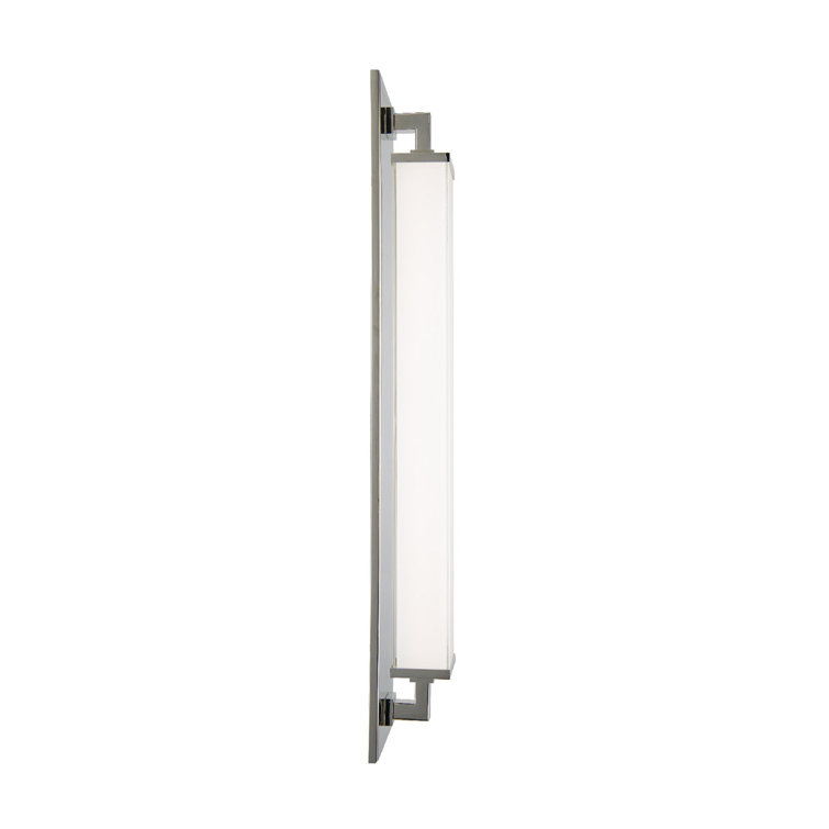 Polished Nickel LED Sconce with Dimmable White Opal Glass