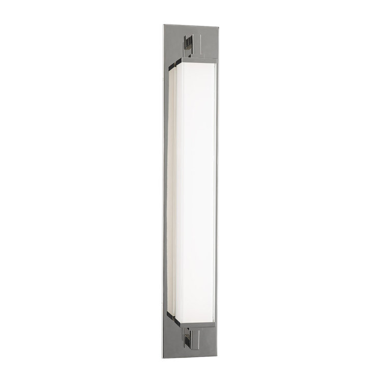 Polished Nickel LED Sconce with Dimmable White Opal Glass