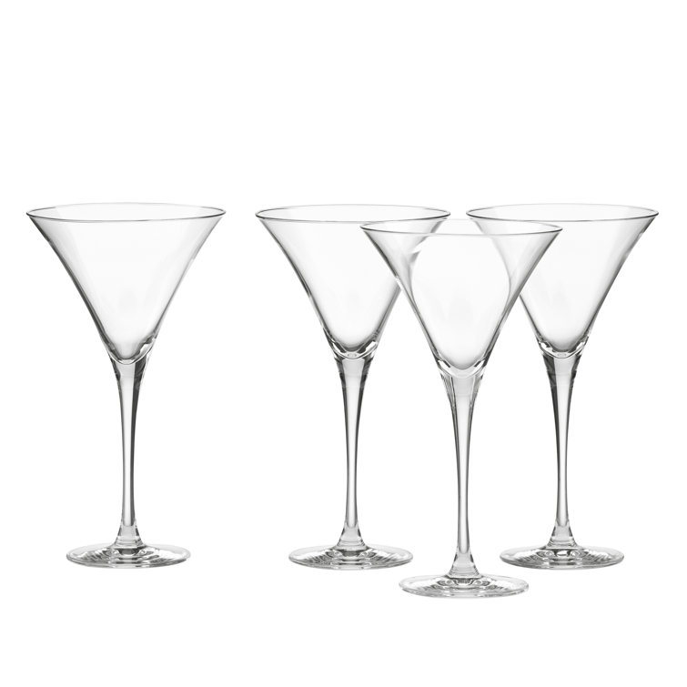 Elegant Clear Crystal Martini Glass Set of 4