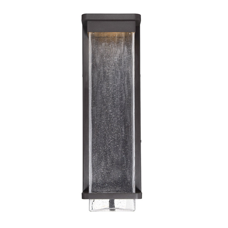 Bronze 16" LED Wall Light with Seeded Glass