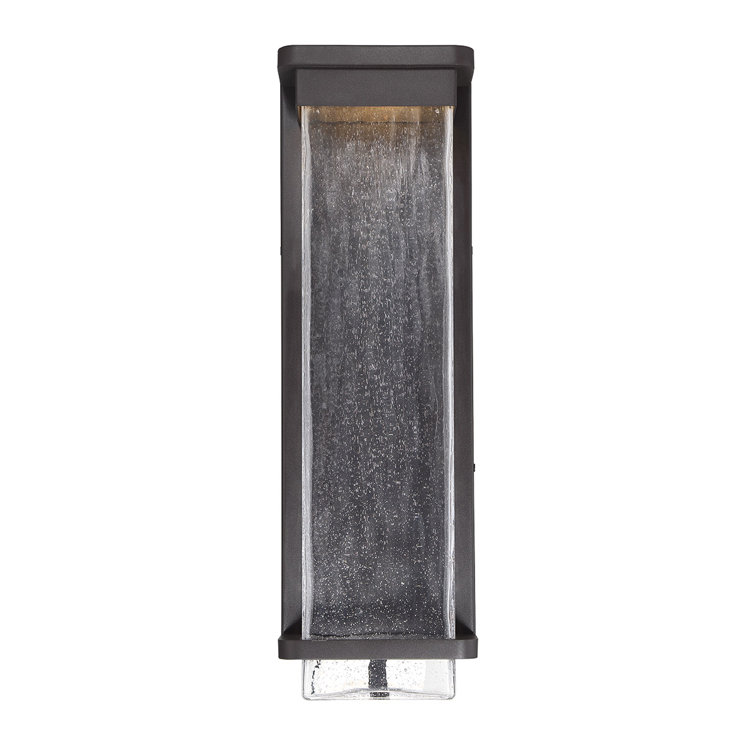 Bronze 16" LED Wall Light with Seeded Glass