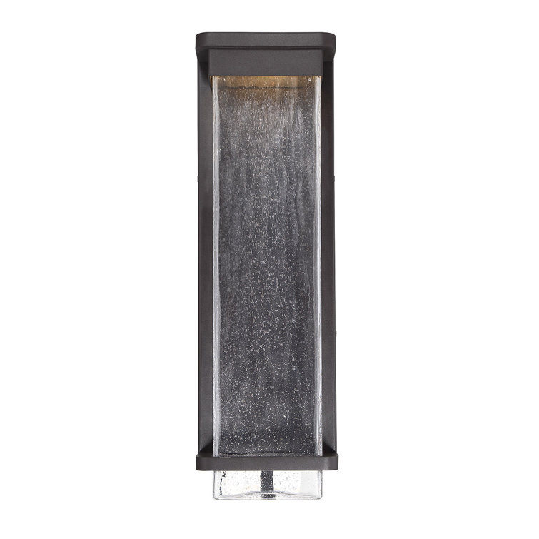 Bronze 16" LED Wall Light with Seeded Glass