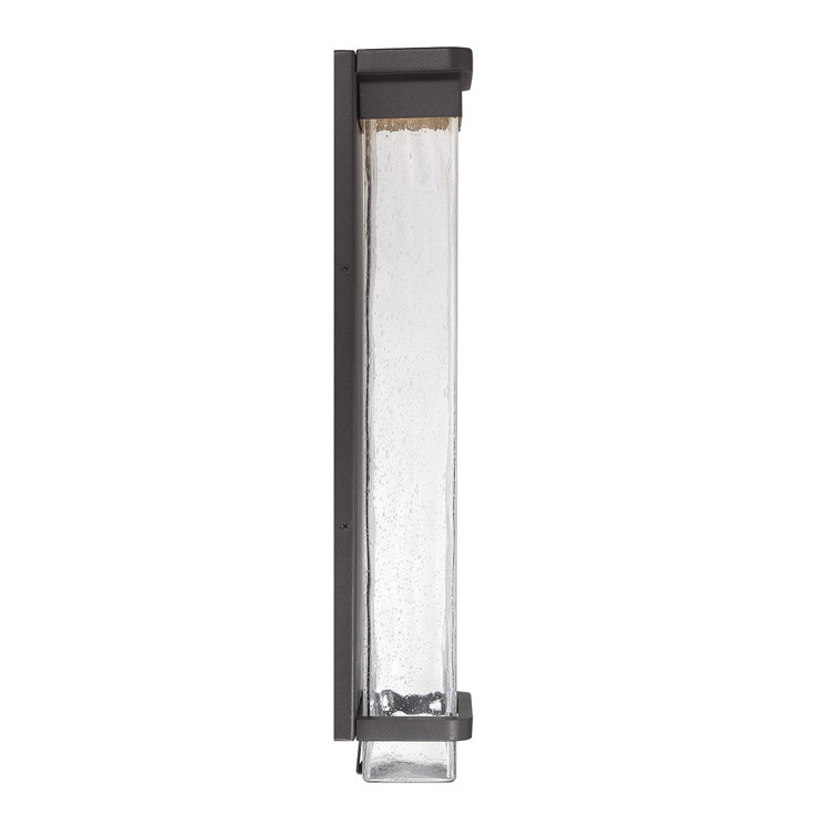 Bronze 16" LED Wall Light with Seeded Glass
