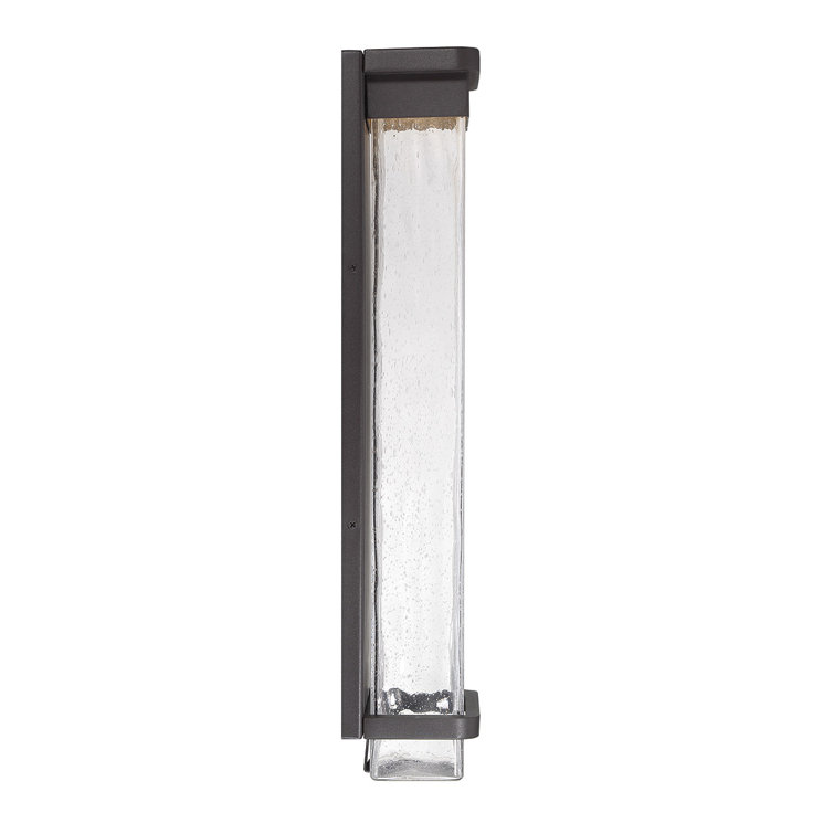 Bronze 16" LED Wall Light with Seeded Glass