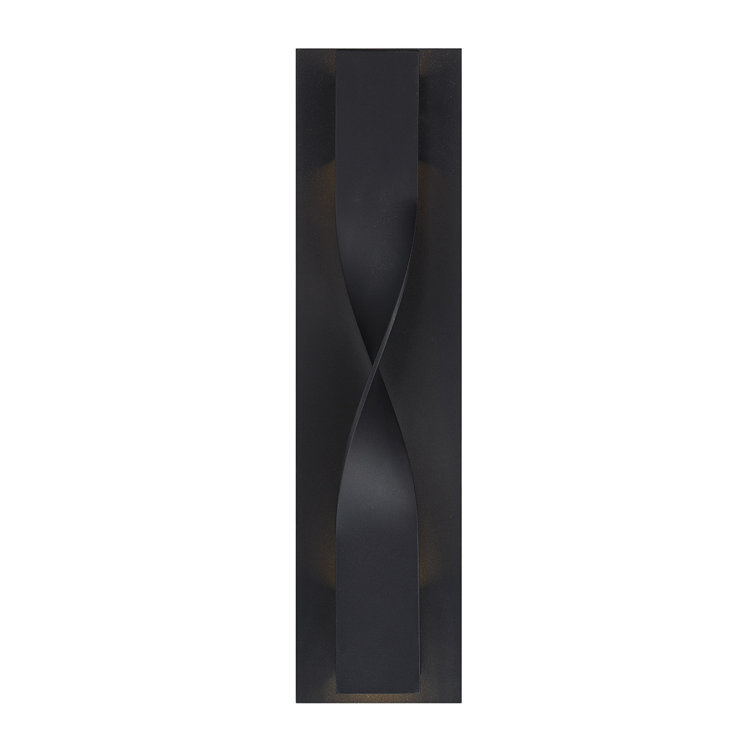 Twist Black Bronze LED Outdoor Wall Light with White Diffuser