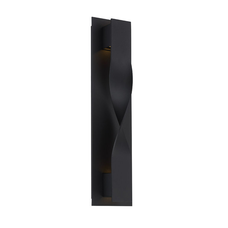 Twist Black Bronze LED Outdoor Wall Light with White Diffuser