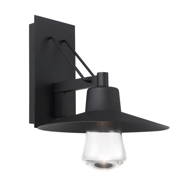 Black Mouth Blown Glass Dimmable LED Outdoor Wall Lantern