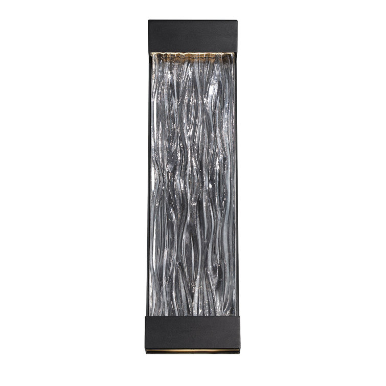 Fathom Black Aluminum 22" LED Wall Light with Clear Art Cast Glass