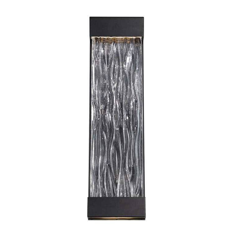 Fathom Black Aluminum 22" LED Wall Light with Clear Art Cast Glass