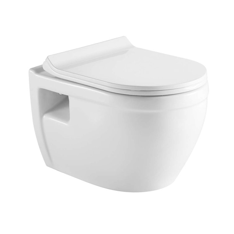 Ivy Glossy White Wall-Hung Elongated Toilet Bowl