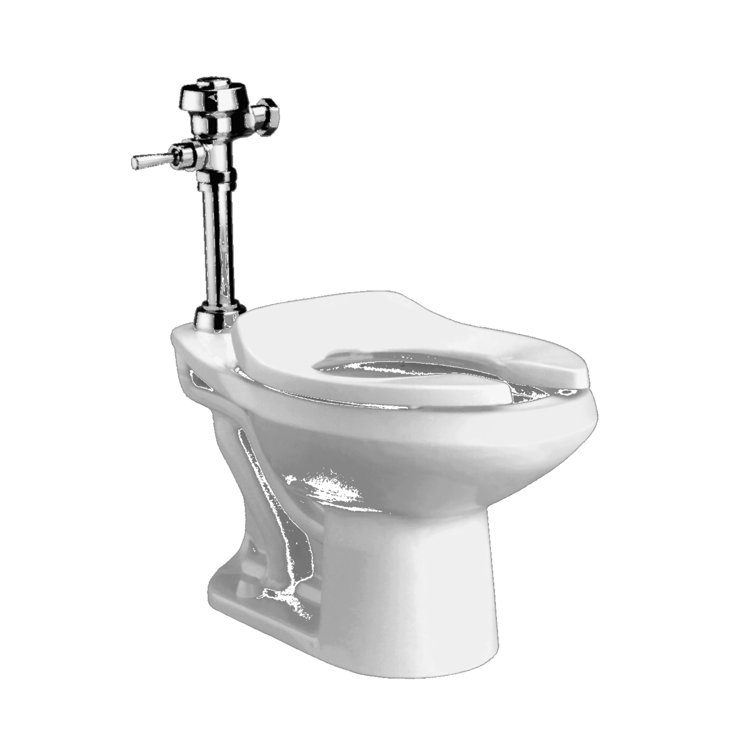 White Vitreous China Elongated Commercial Toilet Bowl