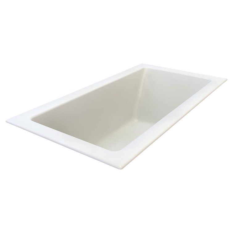 Studio 60'' x 36'' White Acrylic Drop-in Soaking Bathtub
