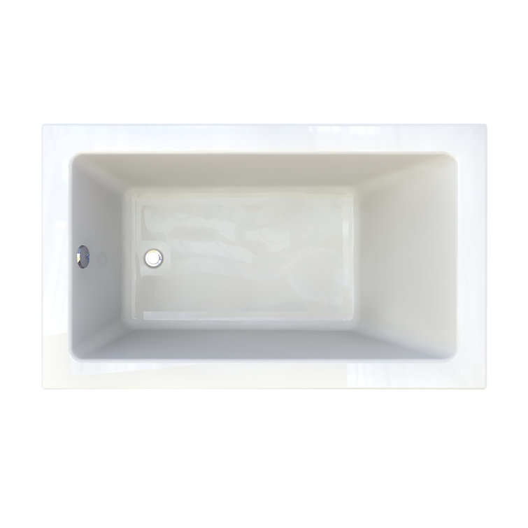 Studio 60'' x 36'' White Acrylic Drop-in Soaking Bathtub