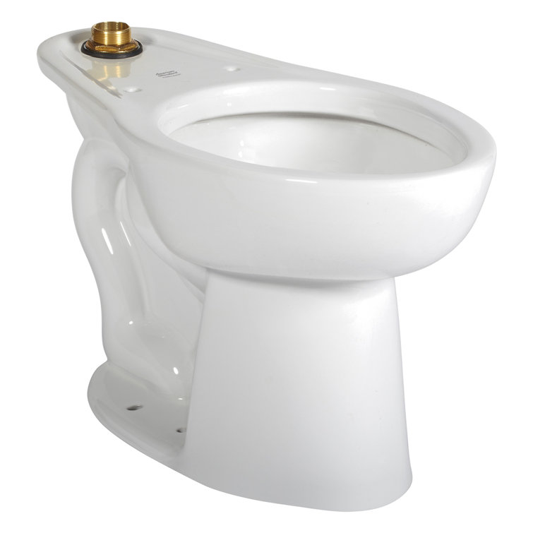 White Elongated Vitreous China Pressure Assisted Toilet Bowl