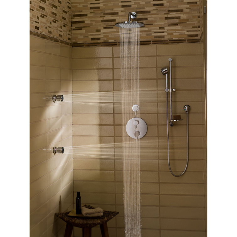 Polished Chrome Wall-Mounted Single Handle Diverter Valve Trim