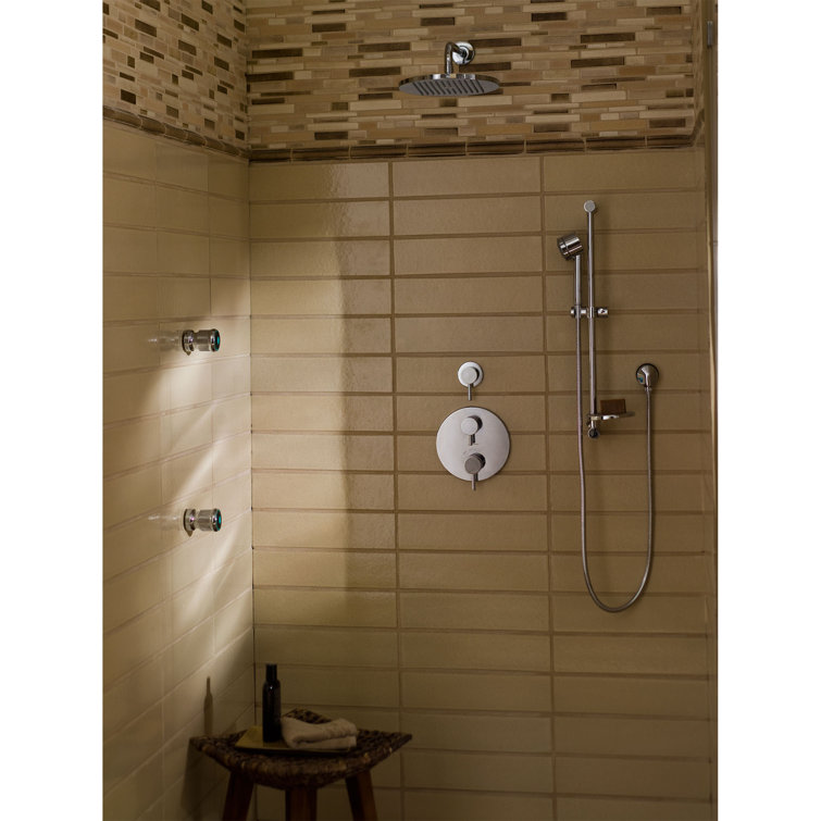Polished Chrome Wall-Mounted Single Handle Diverter Valve Trim