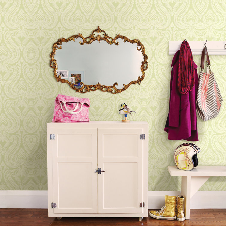 Imperial Green Non-Pasted Washable Damask Wallpaper Roll