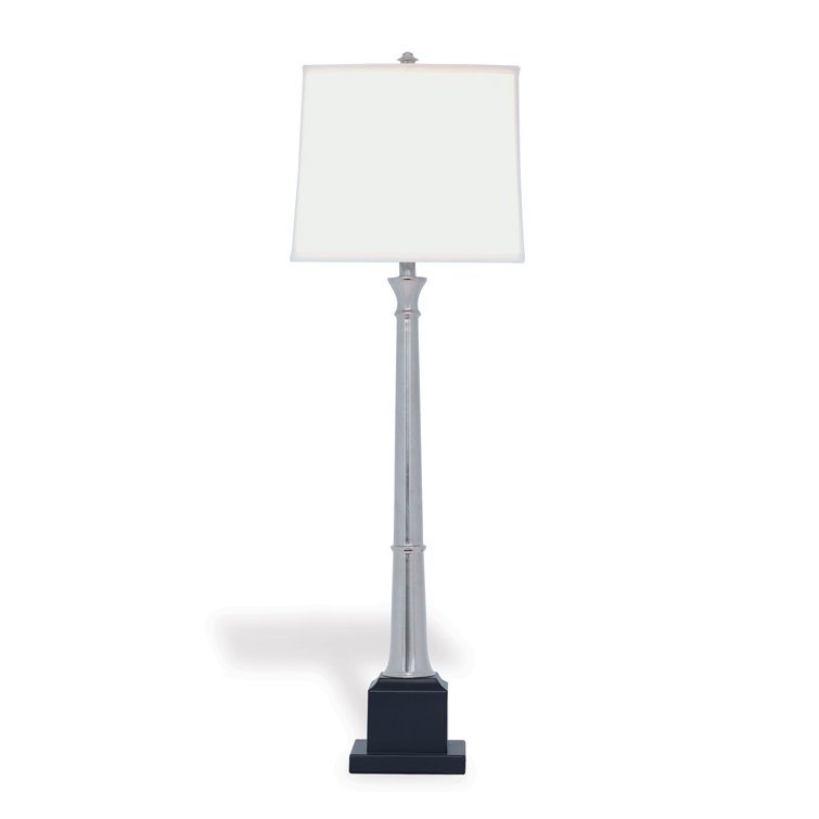 Kensington Nickel Buffet Table Lamp Set with Rectangular Shades